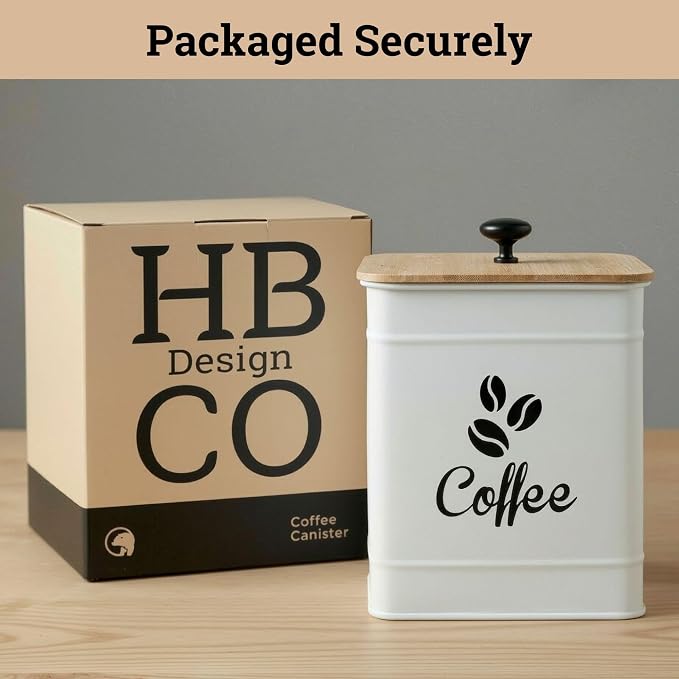 Airtight Coffee Canister - 40 oz Large Iron White Coffee Container Airtight - 6 - Image 9