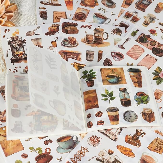 558pcs Coffee Journal Stickers, Ephemera - Image 6
