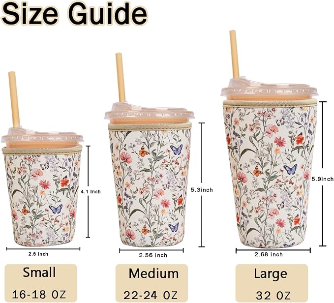 Reusable Insulated Sleeve for Iced Coffee Cup, Beverage Holder for Iced Coffee - Image 5