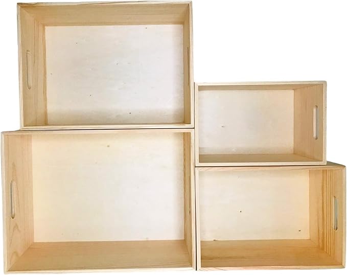 Oojami Unfinished Wooden Crates 4 Pack - Image 7