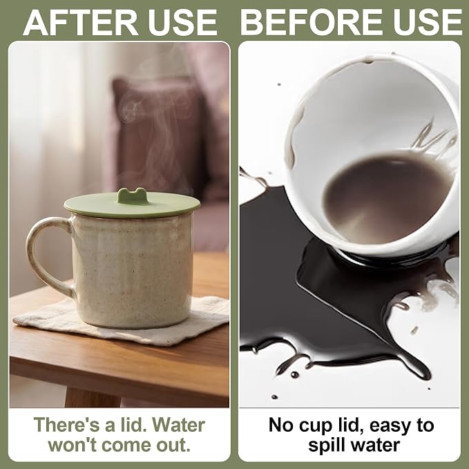 4pcs Silicone Cup Cover Lids, Reusable Round Mug Covers - Image 4