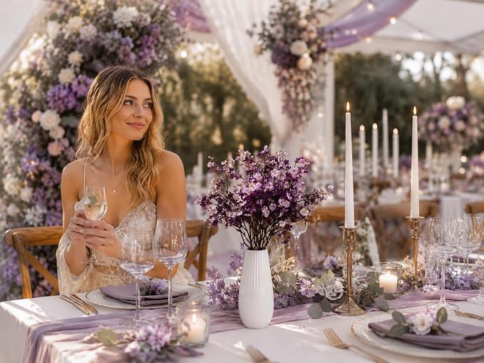 Mandy's 6 Bundles Artificial Shades of Purple Baby’s Breath Flowers | 18.5 Inch - Image 7