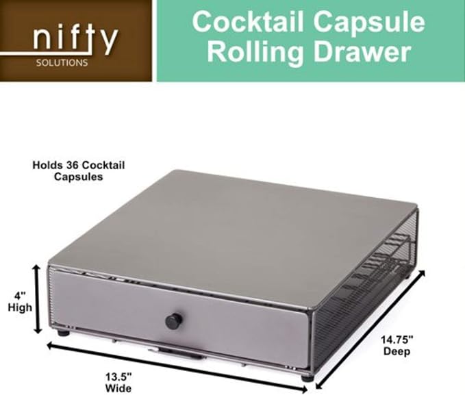 Nifty Cocktail Beverage Bartesian Capsule Drawer – Holds up to 36 Capsule Pods - Image 3