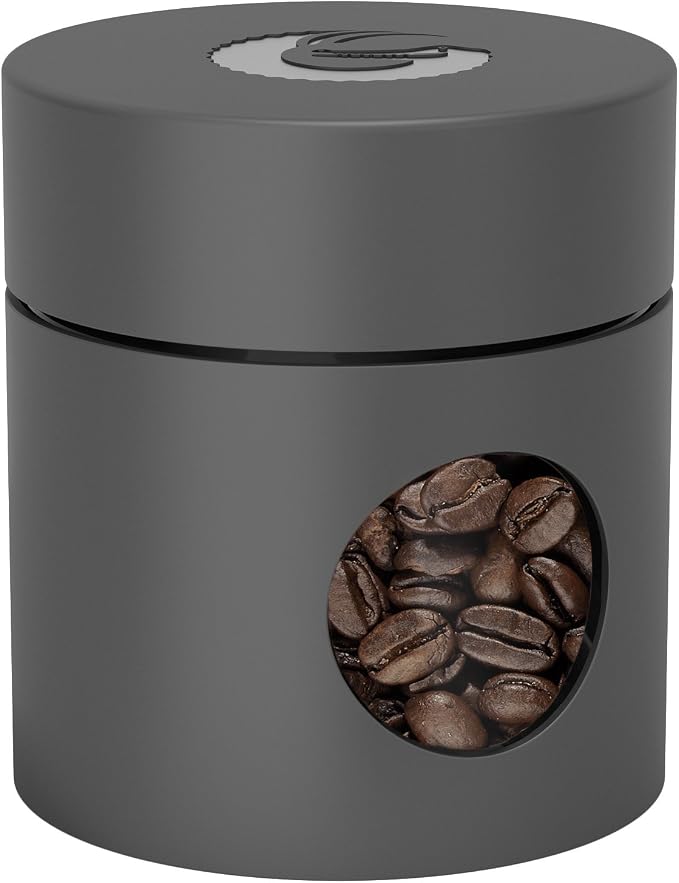 Coffee Gator Mini Coffee Canister- 4oz Borosilicate Glass, Little Container by CoffeeGator