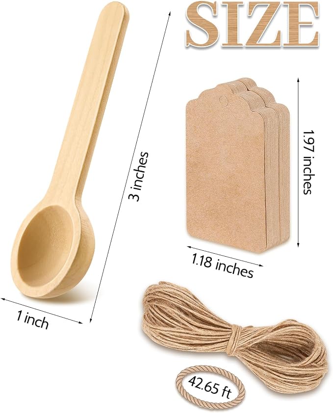 MORGLES 60Pcs Small Wooden Spoons Set, 3 Inches Mini Wood Tasting Spoon - Image 2