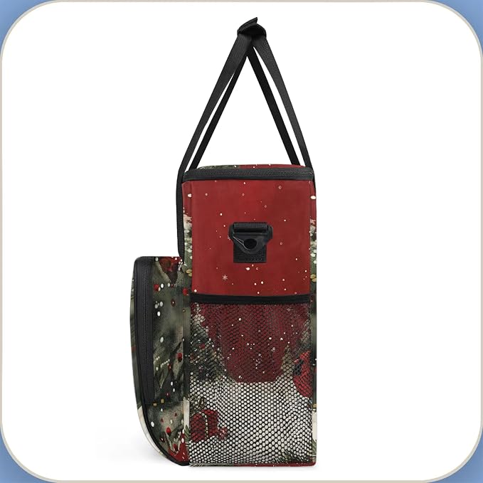 Christmas Coffee Maker Carring Bag, Large Insulated Storage Organizer Case Tote - Image 4
