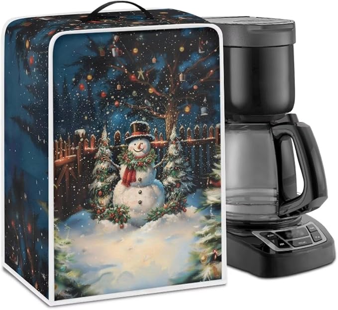Christmas Snowman Coffee Machine Dust Covers Removable by Kathyboom