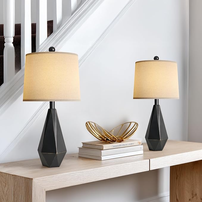 PoKat 23'' Farmhouse Table Lamps Set of 2, Modern Nightstand Lamps - Image 6