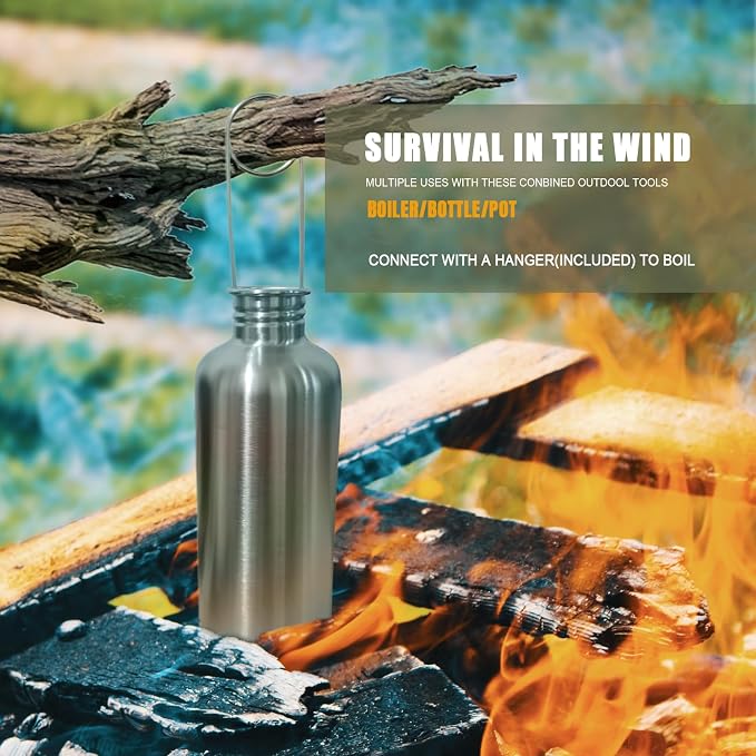 Survivor 3-in-1 Outdoor Canteen - 42oz Single Wall Water Bottle - Image 6
