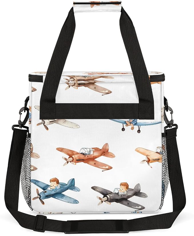 Airplane Cartoon Cute Coffee Maker Carring Bag, Large Insulated Storage - Image 5