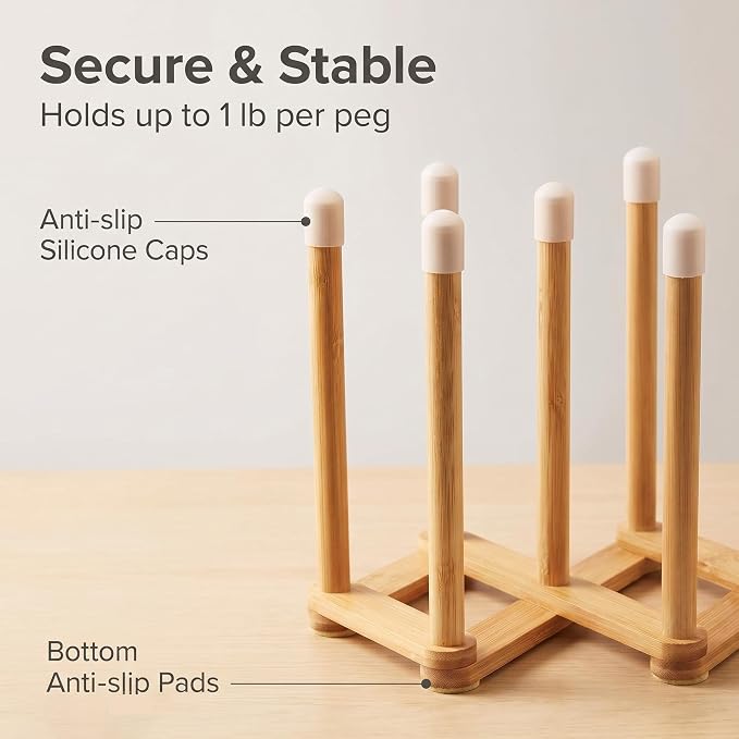 Bamboo Retractable Bottle Drying Rack Cup Dish Drying Racks, Sports Water - Image 3