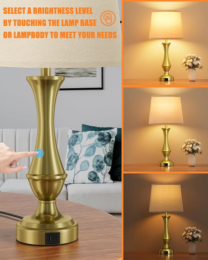 Seealle Upgraded Touch Lamps for Night Stands Set of 2 - Image 3