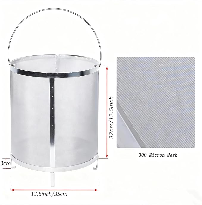 Gekufa Hop Filter 300 Micron 304 Stainless Steel – 13.8" x 13.8" Dry Hop - Image 3