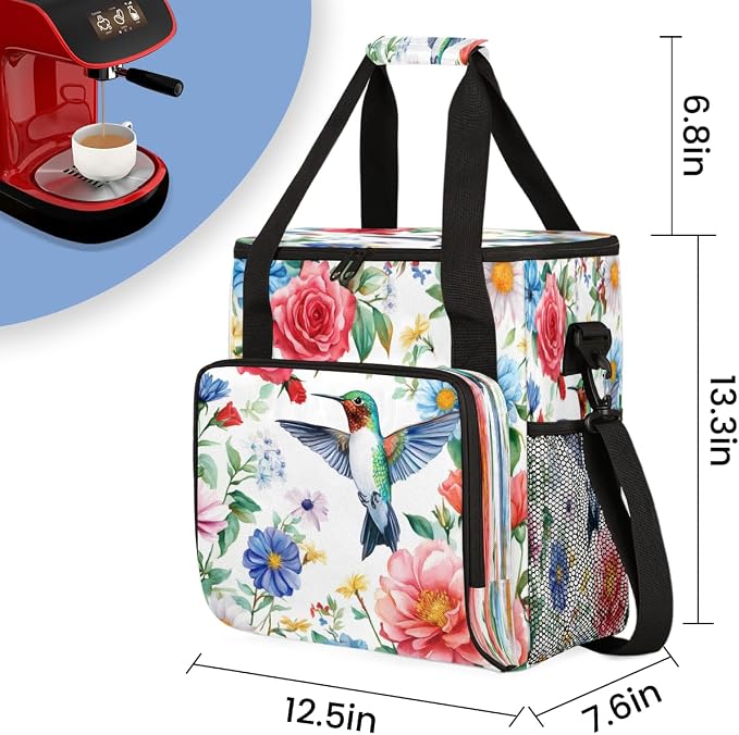Floral Hummingbird Coffee Machine Bag Compatible - Image 2