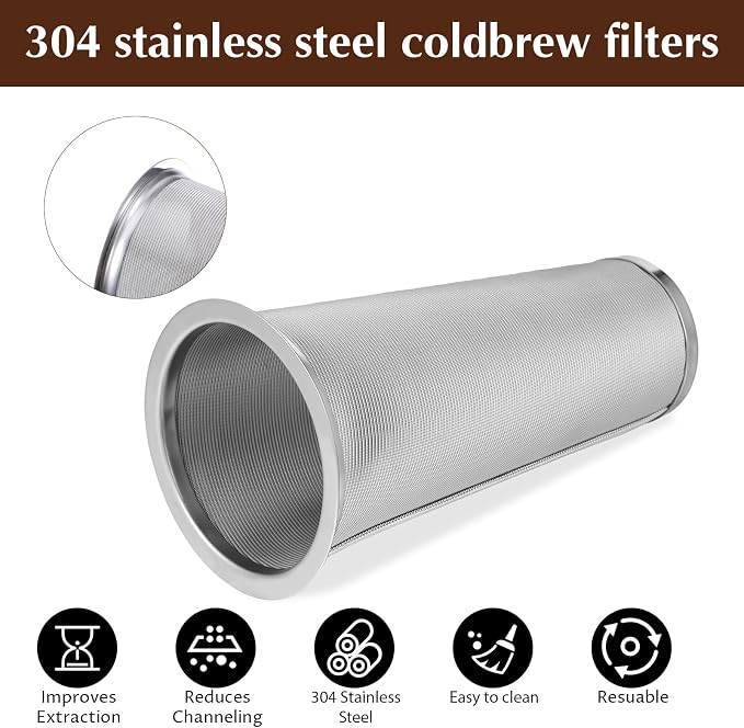3 Pack Cold Brew Coffee Filter for 64oz Wide Mouth Mason Jar, 304 Stainless - Image 3