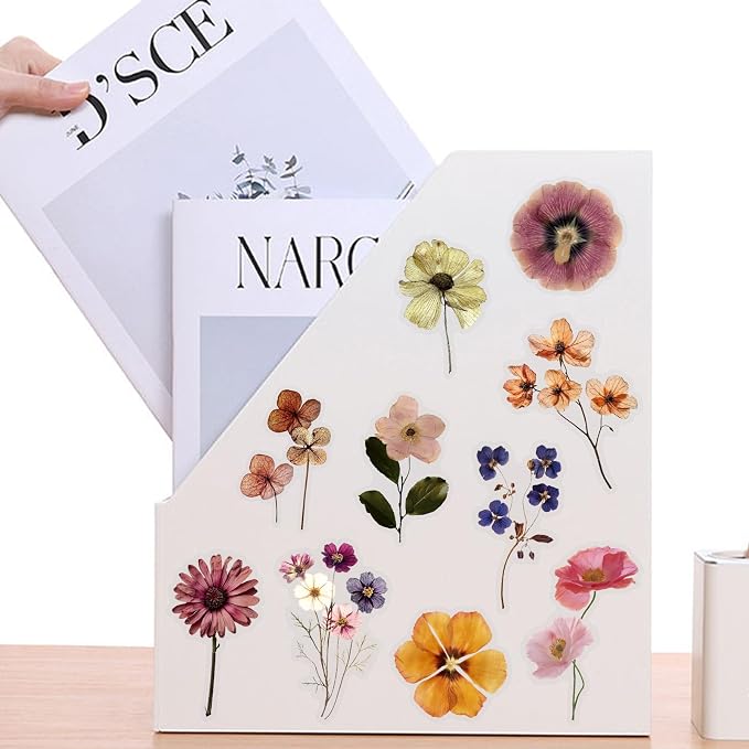 Vintage Pressed Flower Stickers, Retro Wildflower Aesthetic Stickers - Image 6