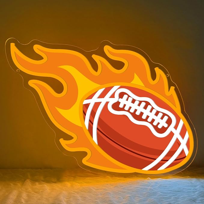 Football Neon Sign for Wall Art Decor, Football Decor for Man Cave Teens Boys by BEISKAFNVSZ