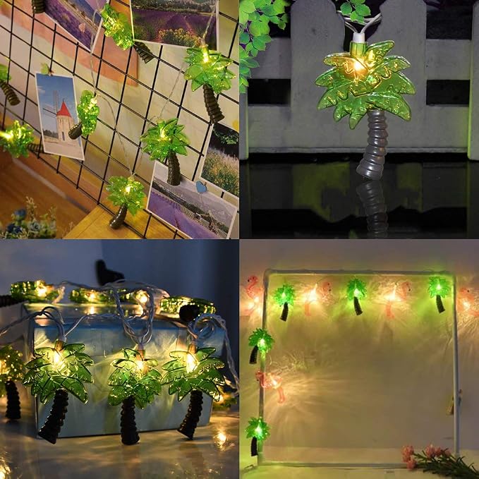 Abeja Palm Tree String Lights, 8.5Ft Summer Patio String Lights - Image 7