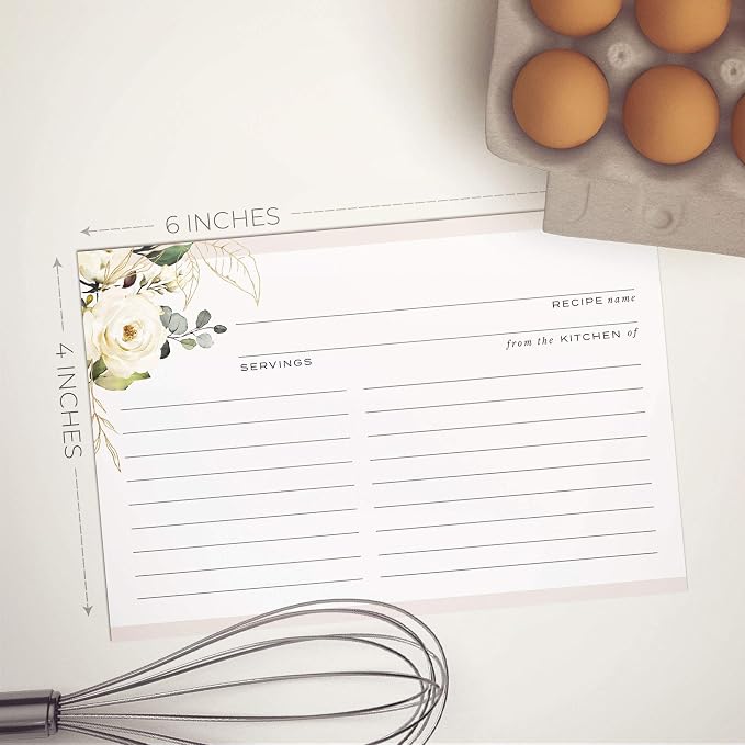 50 Floral and Gold Recipe Cards - Image 5