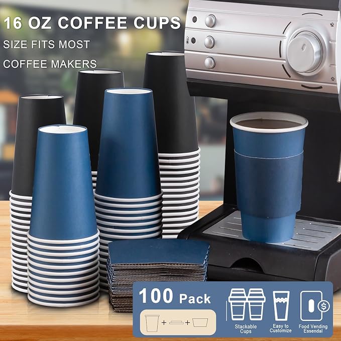 SIUQ 500 Pack 16 oz Disposable Coffee Cups - Image 4