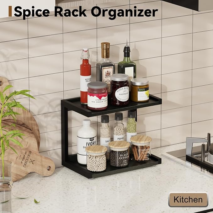 MARTY 2 Tier 12.6"x7.7" Counter Shelf Organizer Kitchen Spice Rack - Image 2