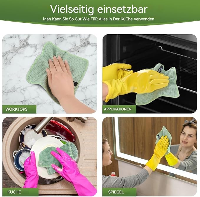 KinHwa Reusable Microfiber Cleaning Cloth, Lint Free Quick Dry Absorbent Dish - Image 7