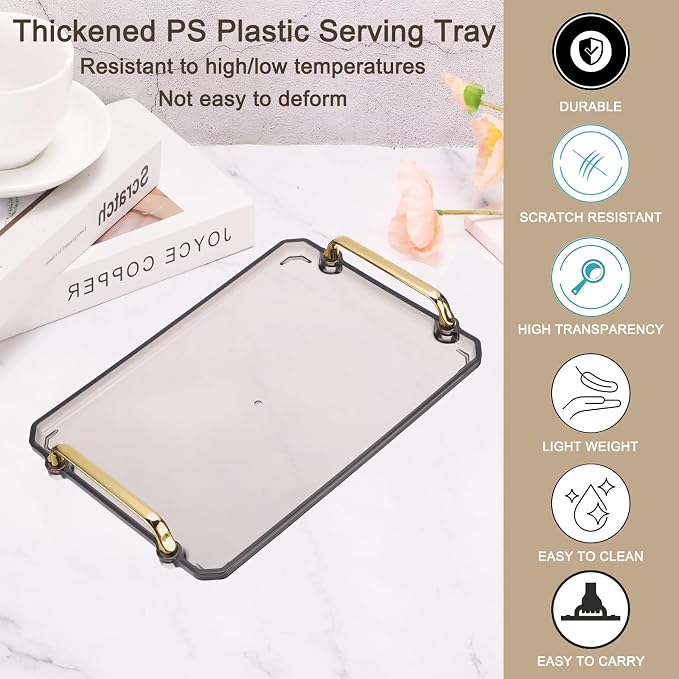 PATIKIL 12 x 8.6 Inches Plastic Serving Tray - Image 3