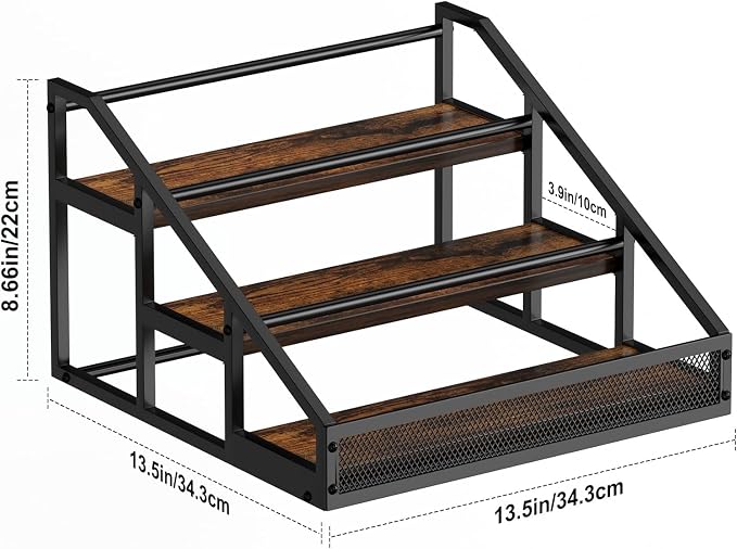 B4Life 3-Tier Liquor Bottle Display Shelf, Countertop Liquor Wine Rack - Image 3