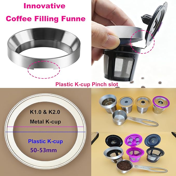Reusable K Cup Refill Kit, 304 Stainless Steel 30ML Coffee Scoop & Aluminum - Image 6