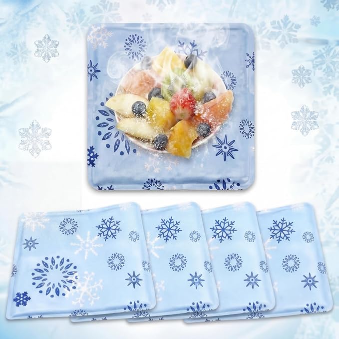 Reallnaive 4 Pcs Cooling Mat for Food Reusable Freezable Ice Mat for Buffet by Unknown