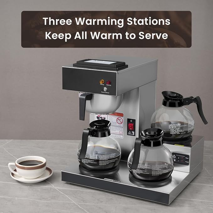 SYBO 12-Cup Commercial Coffee Maker, Pour Over Drip Coffee Maker Brewer - Image 5