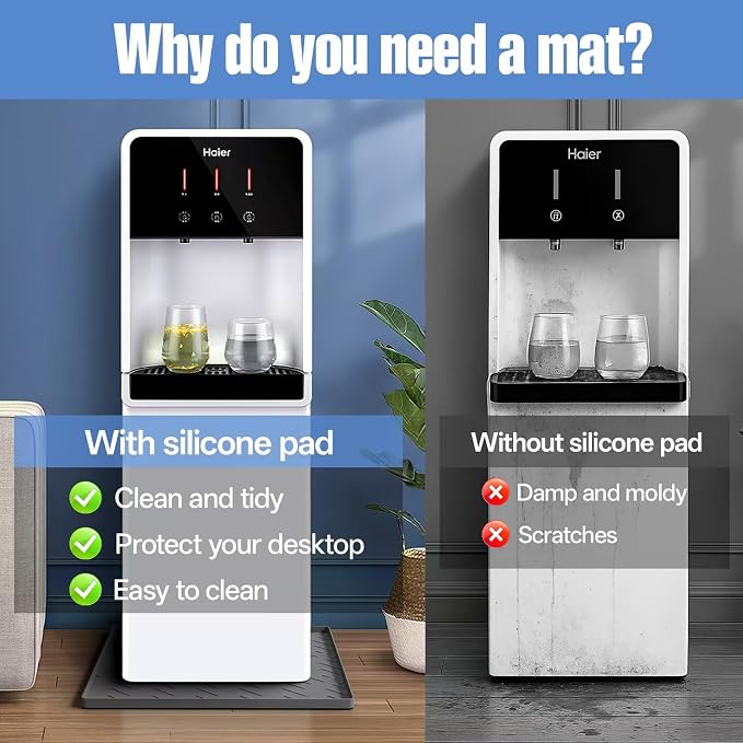 Water Cooler Mat – 19.7" x 19.7" Silicone Water Dispenser Mat - Image 4