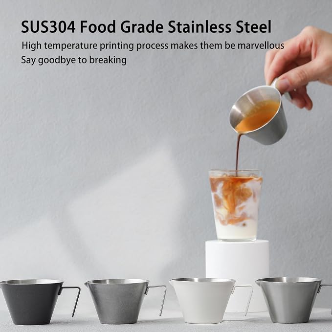 MHW-3BOMBER Espresso Measuring Cup Espresso Shot Cup 2oz Stainless Steel - Image 2