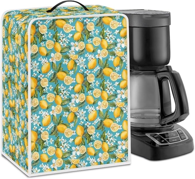 Lemon Print Coffee Maker Dust Cover Theme Appliance by Unknown