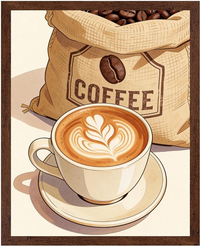 Lawrence Williams Designs Latte Coffee Beans Poster by LawrenceWilliamsDesigns