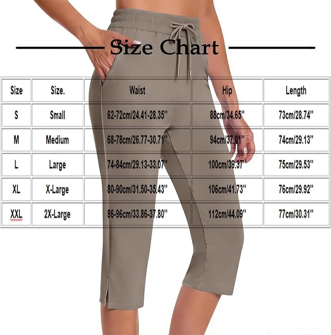 Capri Yoga Pants for Women Drawstring Elastic Waisted Trousers Summer Jogger - Image 3