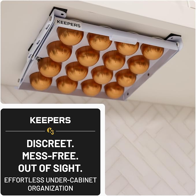KEEPERS Nespresso® Vertuo® Pod Holder|Under Cabinet Swing Down Coffee Pod - Image 3