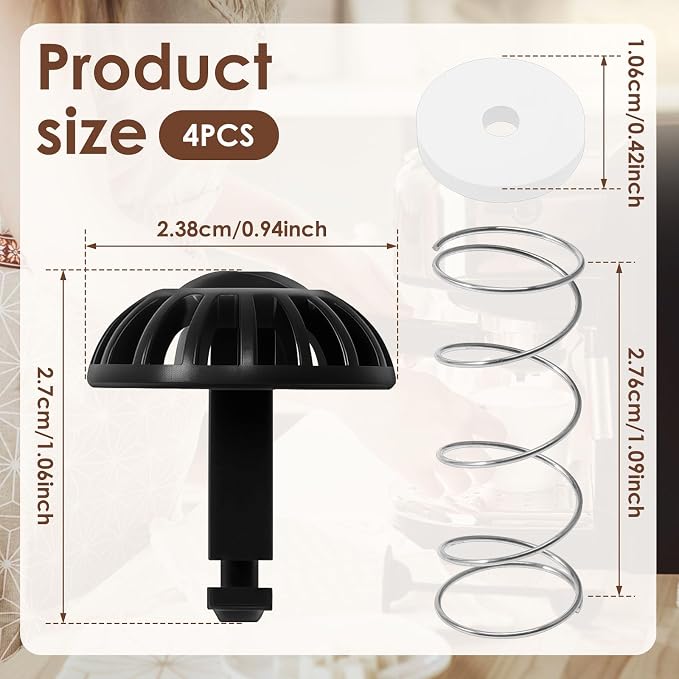 4 Pack Coffee Machine Brew Basket Bottom Spring Loaded Stopper Kits Replacement - Image 2