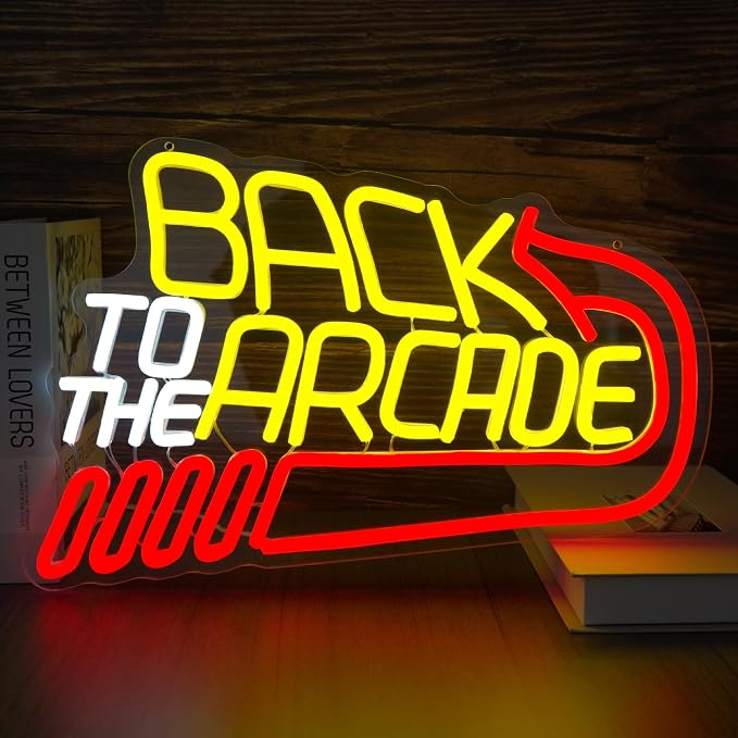 Retro Arcade Neon Sign Large Back to the Arcade Neon Light Dimmable Gamer Neon by Unknown