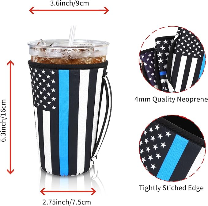 4Pack Reusable Iced Coffee Sleeve Insulator Sleeves - Image 2