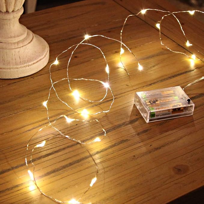 Ariceleo Led Fairy Lights Battery Operated, 2 Packs Mini Battery Powered Copper by Ariceleo