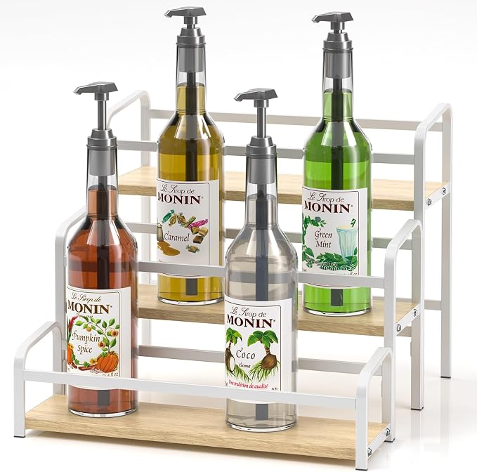 Coffee Syrup Organizer 3-Tier, 12 Bottles Capacity Coffee Syrup Rack, Syrup by Unknown