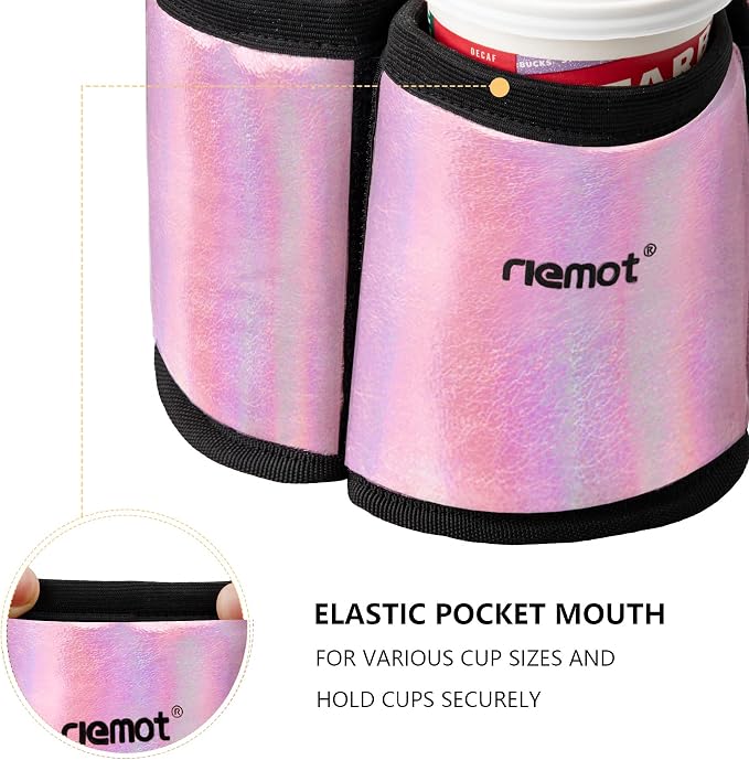 riemot Luggage Travel Cup Holder Free Hand Drink Carrier - Image 4