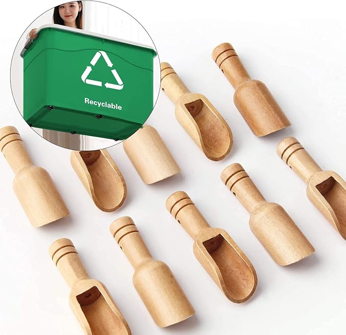 Arroyner 20 PCS Mini Wooden Spoon Mini Bamboo Spoons Small Bath Salt Spoon - Image 6
