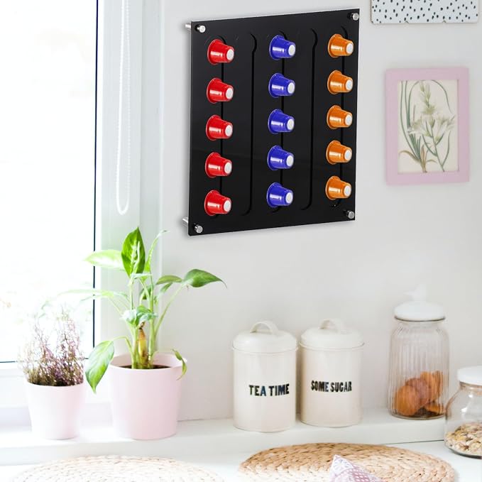 Wall-mounted Coffee Capsules Display Stand 3mm Black Acrylic Coffee Pod Holder - Image 6
