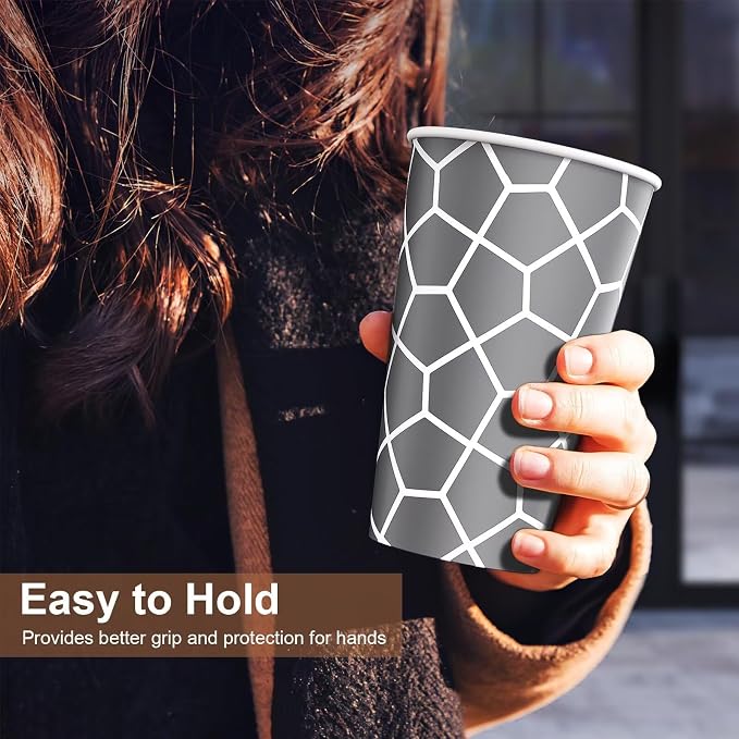 16 oz Coffee Cups 180 Pack, Disposable Coffee Cups Hot Paper Cups 16 oz - Image 7