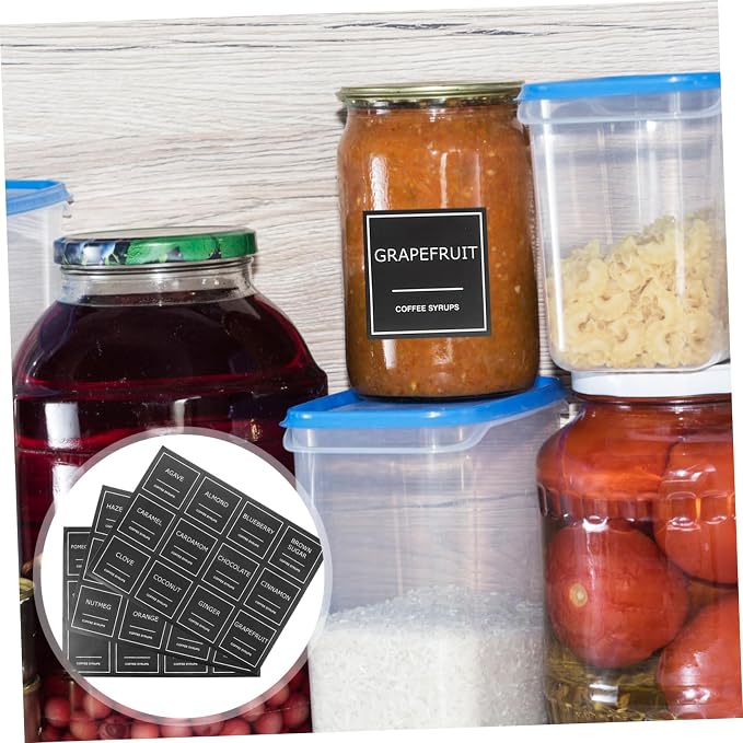 Unomor 3sheets Kitchen Labels of Syrup Food Storage Decals Sticker Labels - Image 9