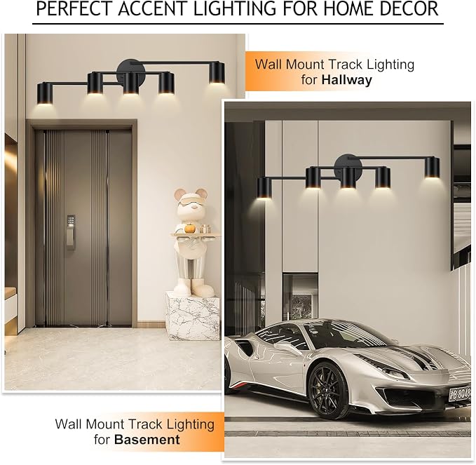 BoostArea 5 Light Track Lighting Kit, Center Swivel Track Light Heads, Flexibly - Image 7