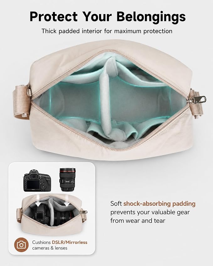 FHELAD Small Crossbody Bag for Women, Compact Puffer Camera Bag - Image 4