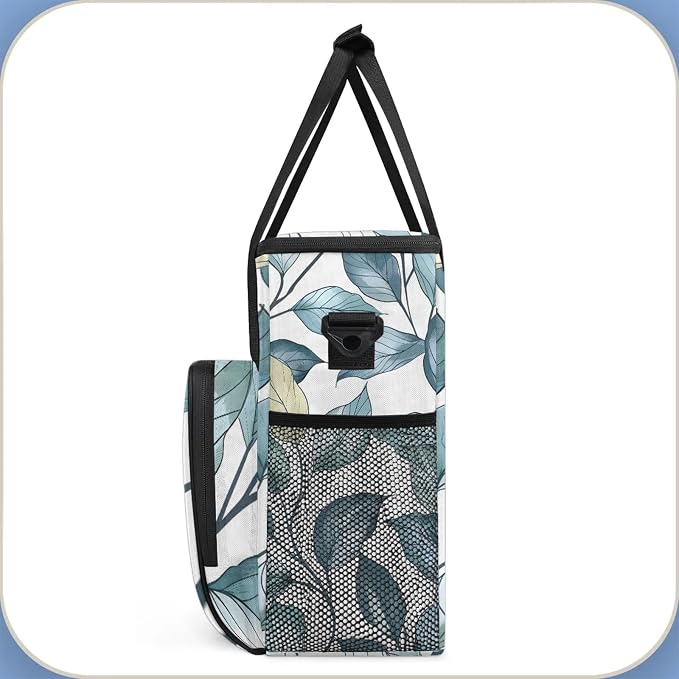 Eucalyptus Leaf Spring Sage Green Coffee Maker Carring Bag, Large Insulated - Image 4